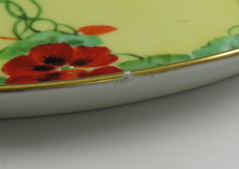 c1900 J. H. Brauer T&V Vogt Hand Painted Porcelain Floral Platter Serving Dish