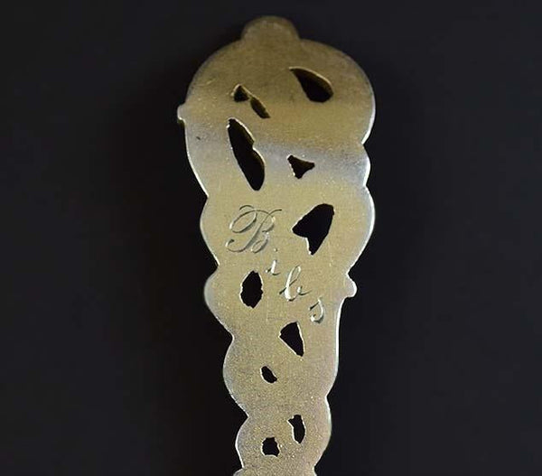 1901 Beautiful 833 Silver Danish Serving Spoon w/ Mythological Dragon Handle