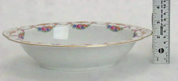 Czech Epiag Floral Double Spout Gravy Boat w Underplate & Oval Serving Dish 9561