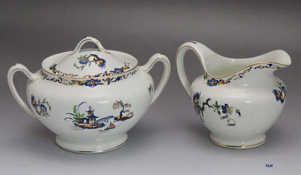 Late 1890's-Early 1900's John Maddock & Sons Porcelain Sugar w/ Creamer