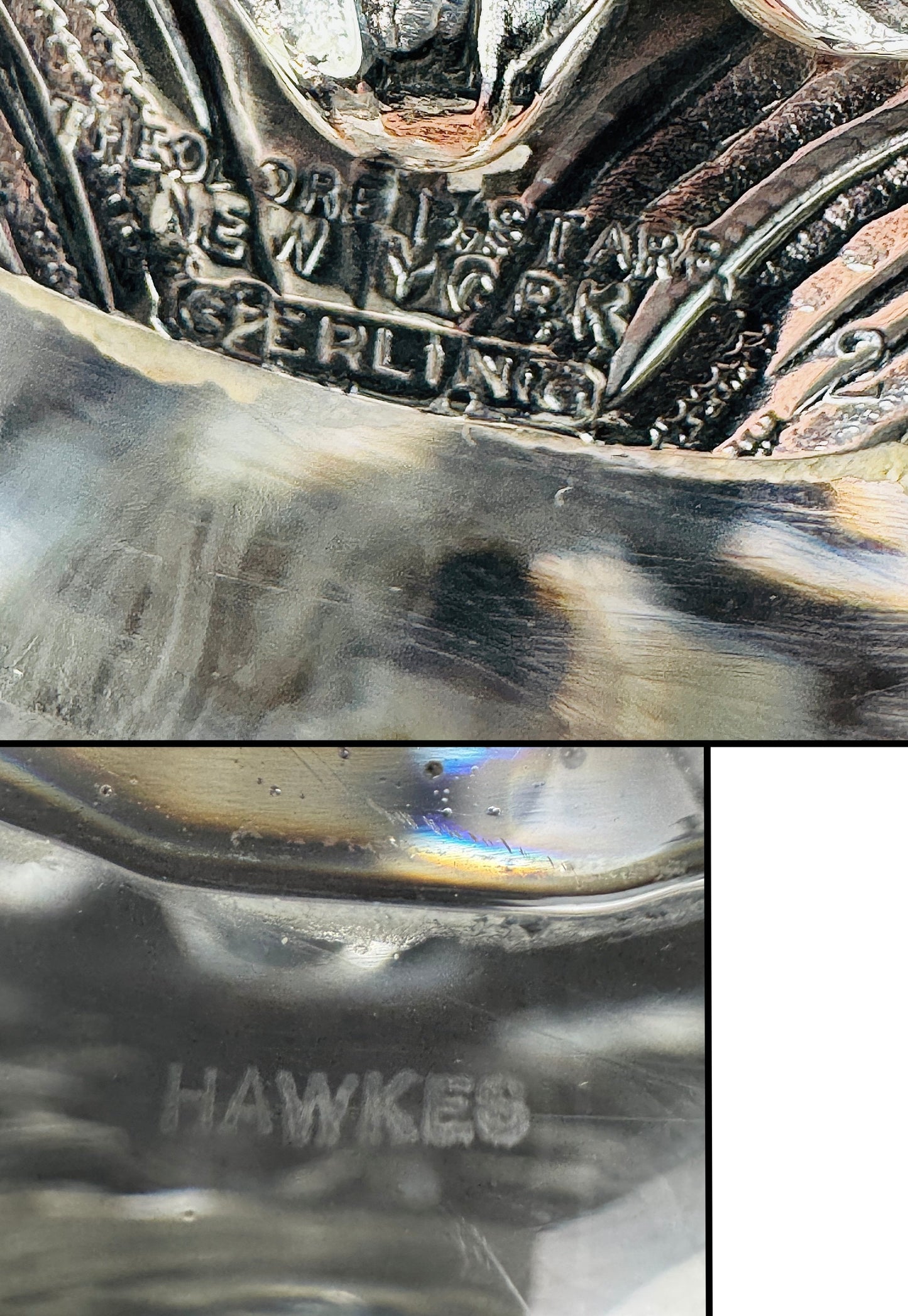 Art Nouveau Hawkes Gravic ABP Cut Glass Theodore Star Sterling Silver Vase