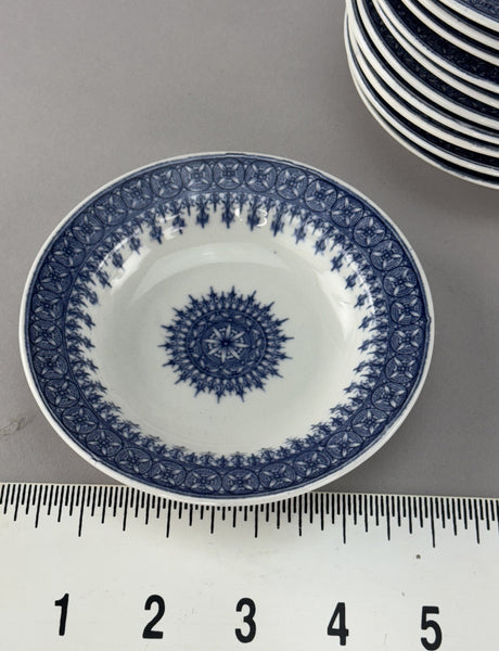 11 Royal Worcester Fruit Bowls Blue and White 1890 to 1902 Antique