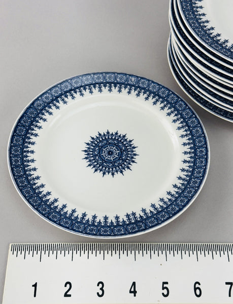 11 Antique Royal Worcester 7 Inch Plates Blue and White 1889
