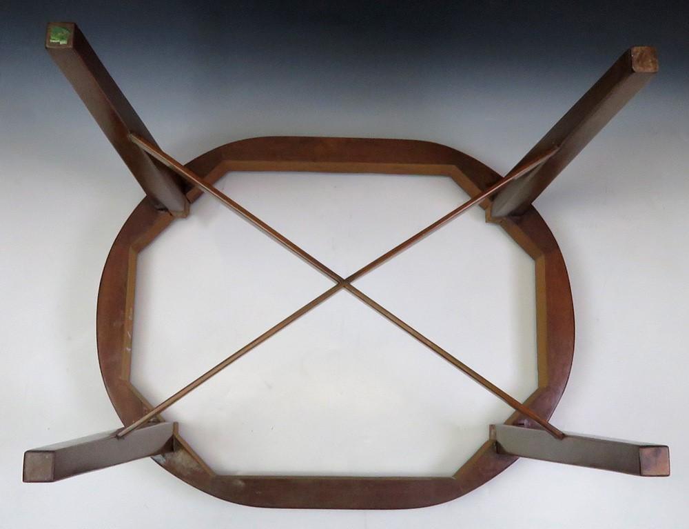 Antique c1820 English Regency Silver Tray w/ Custom Wooden Table