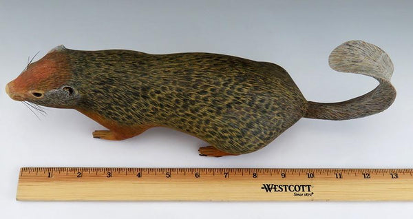 Realistic Hand Made Naturalist Ground Squirrel Museum Quality Wood Figure