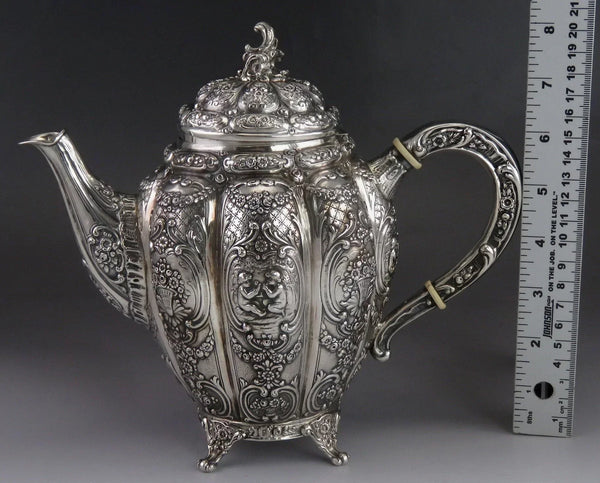 Vintage 1942 Beautifully Hand Chased Finnish Silver Teapot