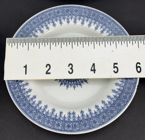 9 Royal Worcester 6 Inch Bread Plates Blue and White 1901