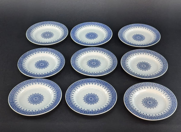 9 Royal Worcester 6 Inch Bread Plates Blue and White 1901