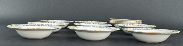 Great Set 12 c1920s Mason's Ironstone China Flying Bird 6.5" Dessert Fruit Bowls
