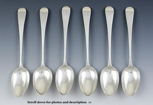 Great Quality Set 6 Georgian English Sterling Silver Tea Spoons 1806