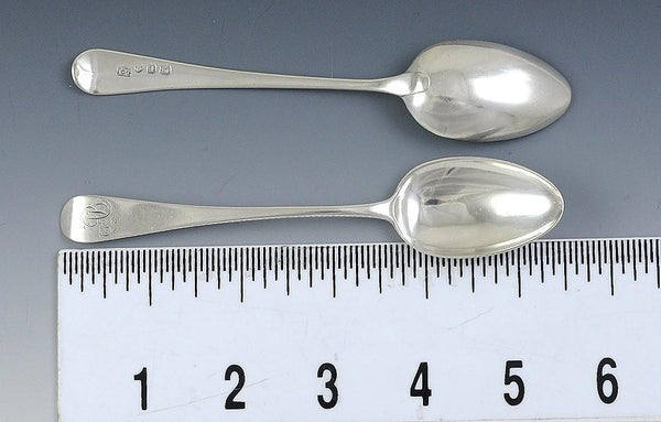 Great Quality Set 6 Georgian English Sterling Silver Tea Spoons 1806