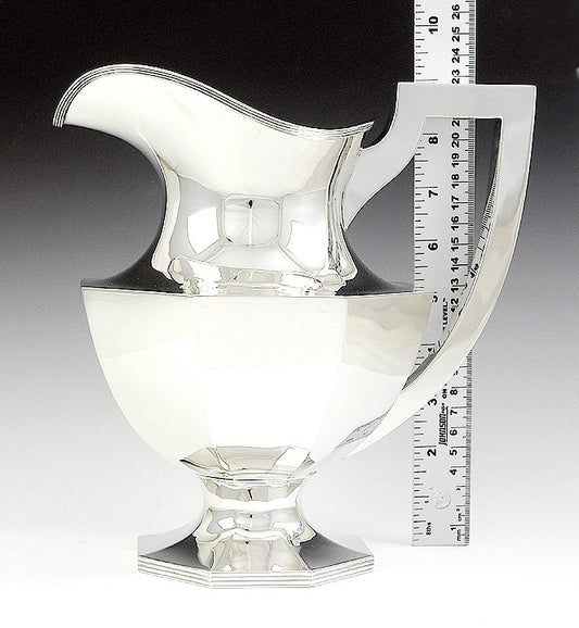 Antique c1920 Hartford Sterling Silver Pedestal Water Pitcher/Jug 9"