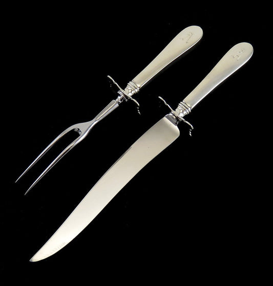 Vintage Sterling Silver Stieff Betsy Patterson Fork & Knife Carving Set 'A' Mono