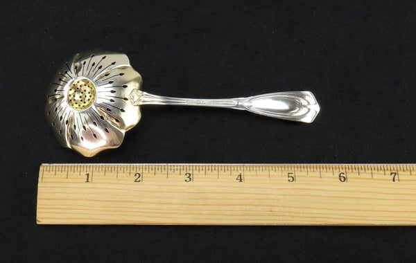 Charming c1900 German 800 Silver Art Nouveau Flower Tea Strainer Ladle Horovitz