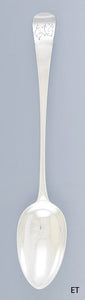 1787 Antique Georgian English Sterling Silver Serving Platter Stuffing Spoon