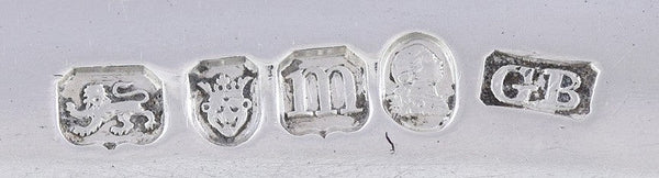 1787 Antique Georgian English Sterling Silver Serving Platter Stuffing Spoon