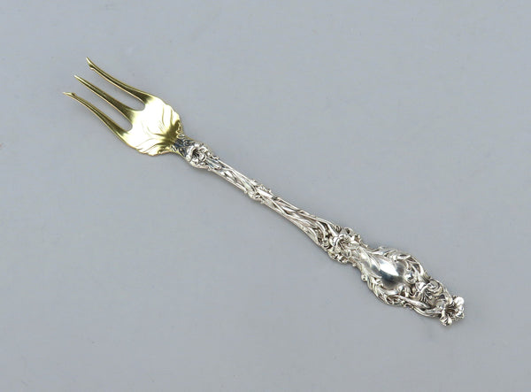 6 Pristine c1902 Whiting Sterling Silver Lily Oyster Cocktail Seafood Forks