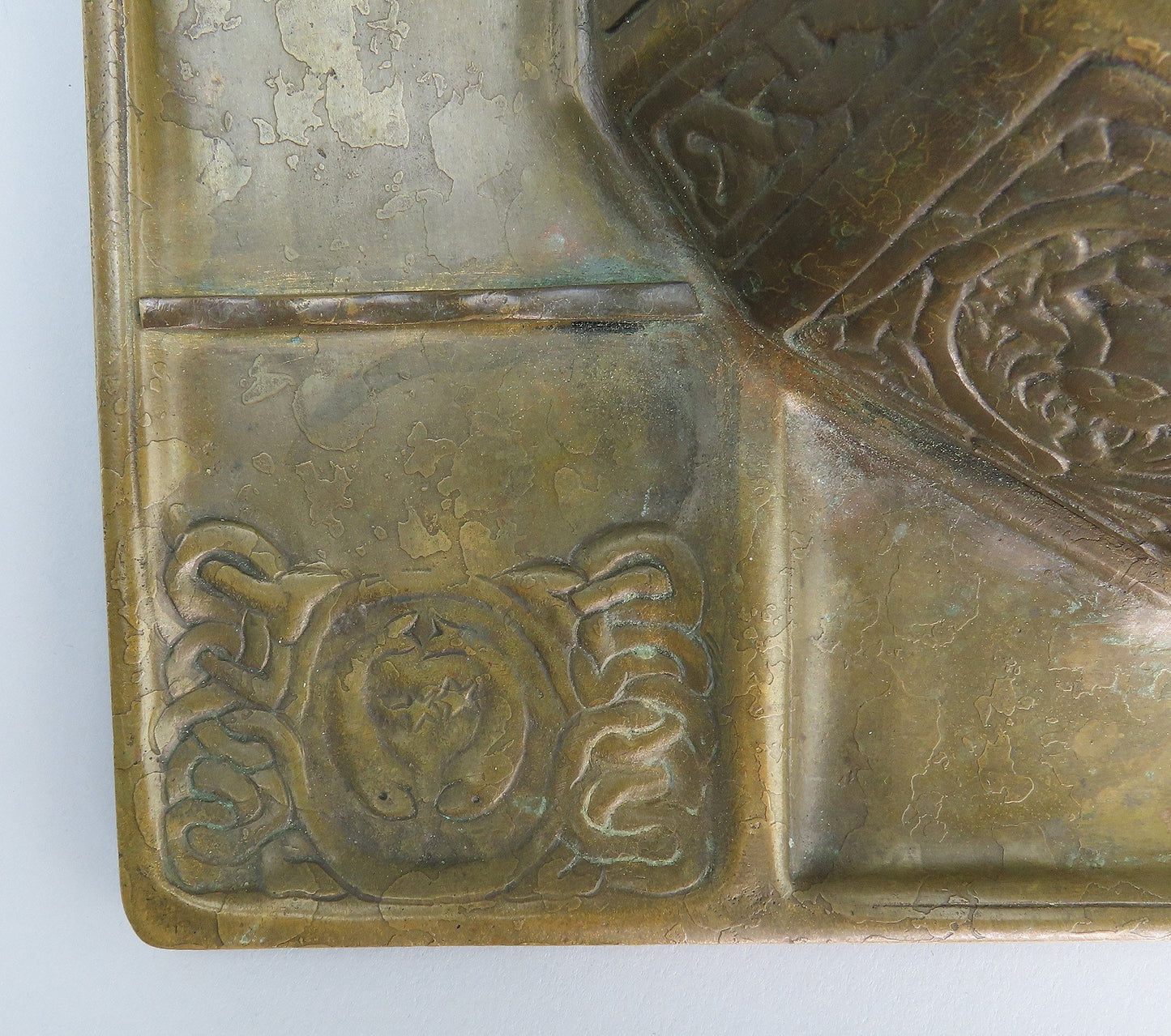 Fabulous Tiffany Studios Largest Zodiac 1073 Inkwell Desk Tray 10 3/4" x 9 3/4"