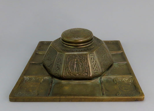 Fabulous Tiffany Studios Largest Zodiac 1073 Inkwell Desk Tray 10 3/4" x 9 3/4"