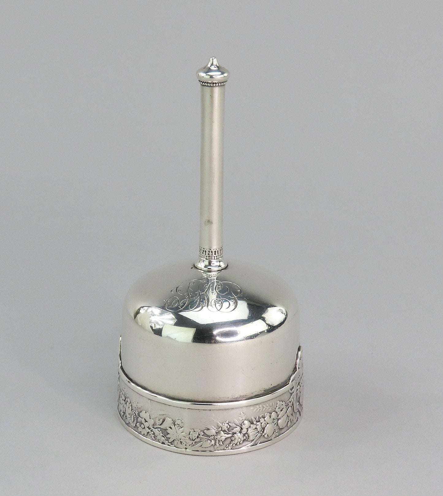 c1855 Lovely Old Gorham Silver Bell Floral Border 4 1/8" Tall