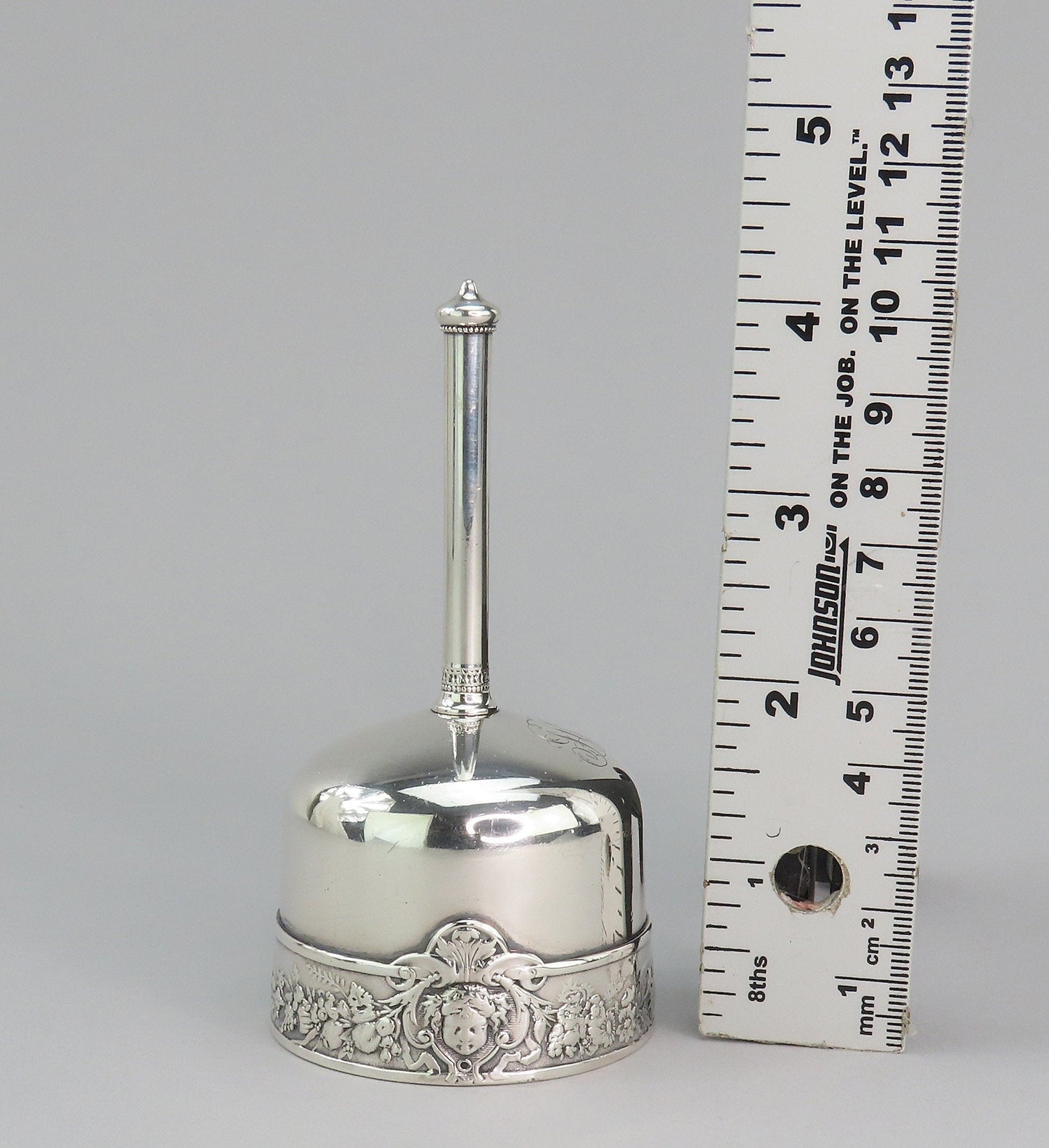 c1855 Lovely Old Gorham Silver Bell Floral Border 4 1/8" Tall