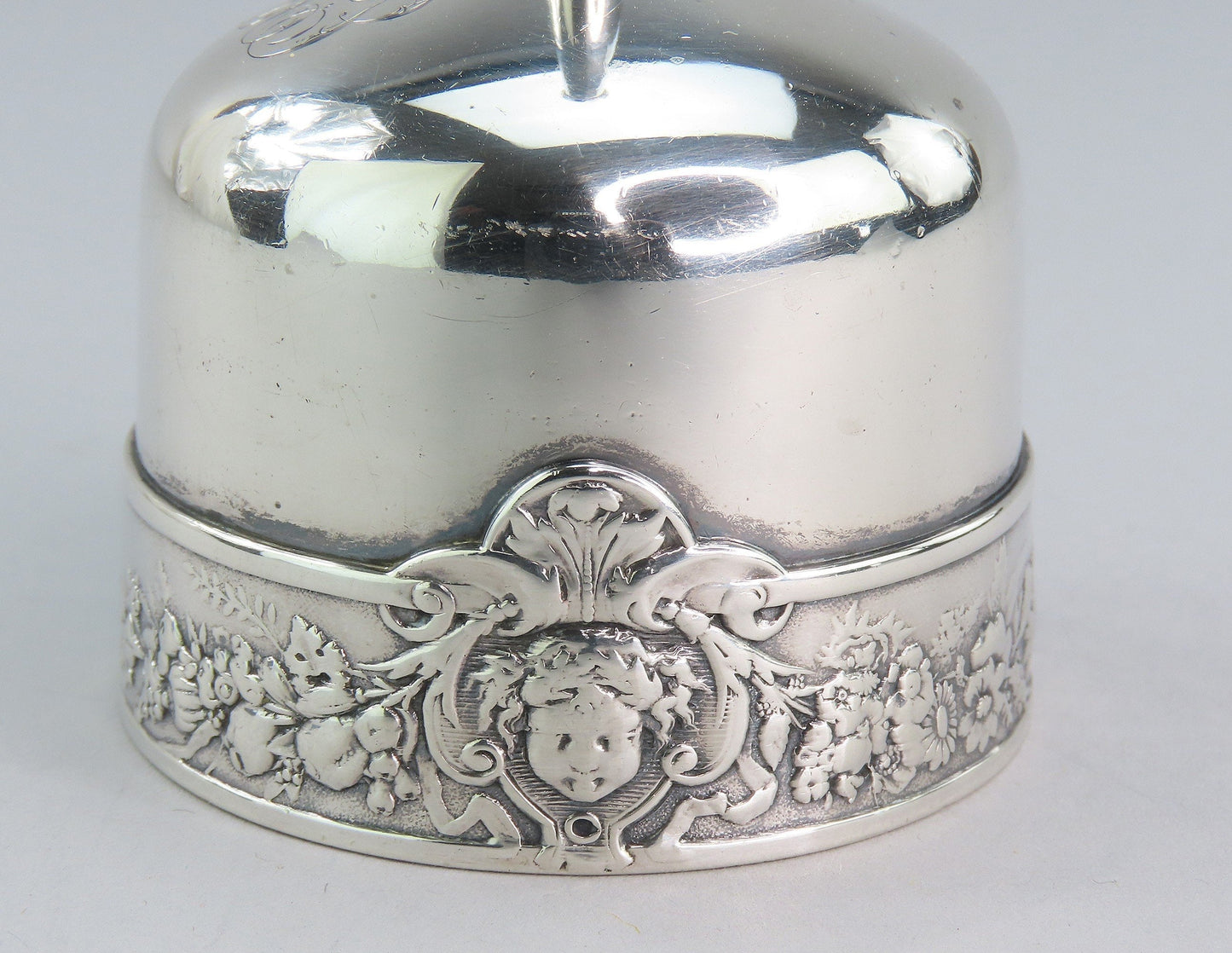 c1855 Lovely Old Gorham Silver Bell Floral Border 4 1/8" Tall