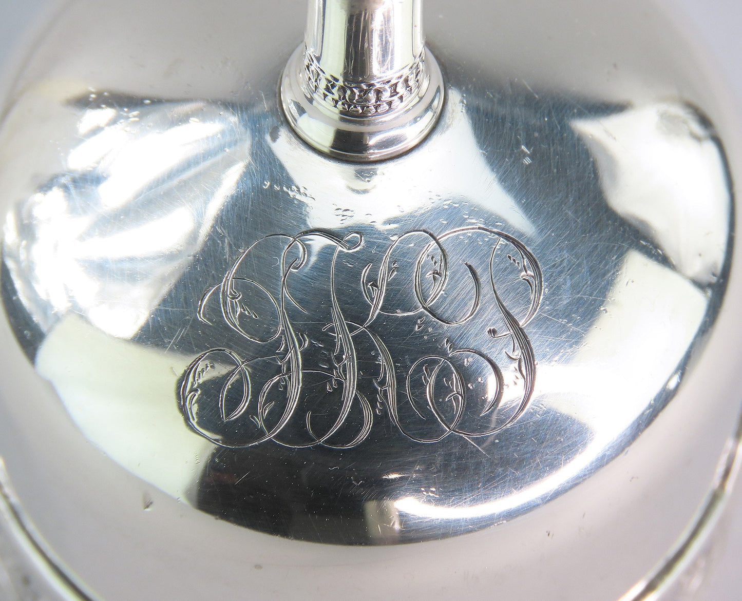 c1855 Lovely Old Gorham Silver Bell Floral Border 4 1/8" Tall