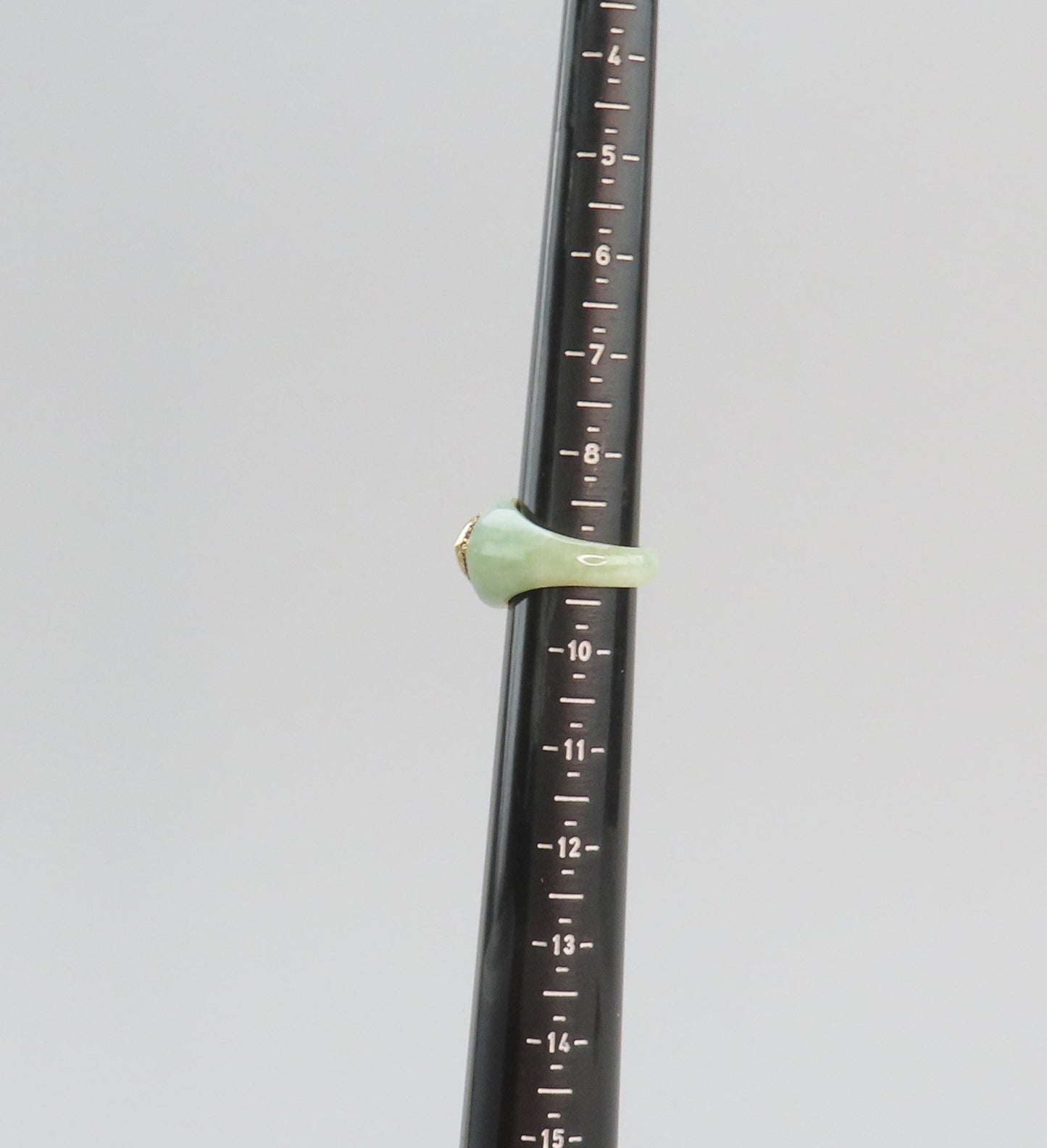 Fabulous Modern 14K Gold Chinese Jade Amethyst Ring Size 9