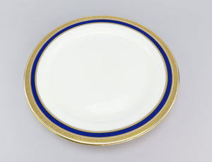 Large Cauldon English Porcelain Round Tray Platter L6228 Cobalt/Gilded 14 3/8"