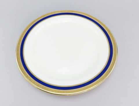Large Cauldon English Porcelain Round Tray Platter L6228 Cobalt/Gilded 14 3/8"