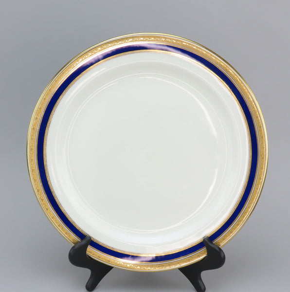 Large Cauldon English Porcelain Round Tray Platter L6228 Cobalt/Gilded 14 3/8"