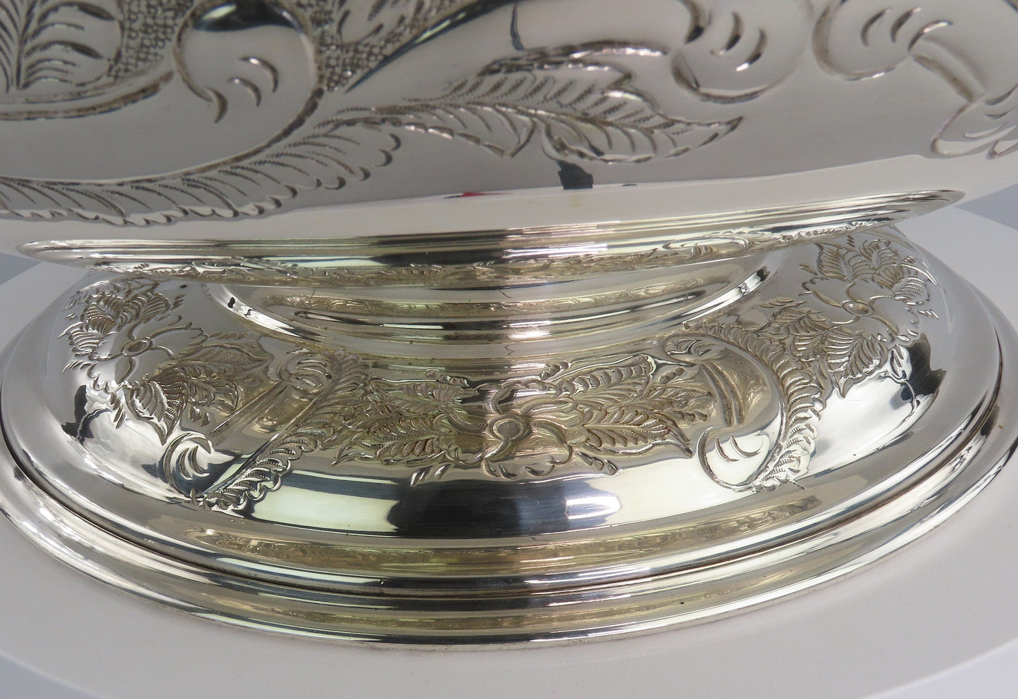 Fabulous Huge English Silverplate Punch Bowl w/ Ladle No Monos 15 1/2" Diameter