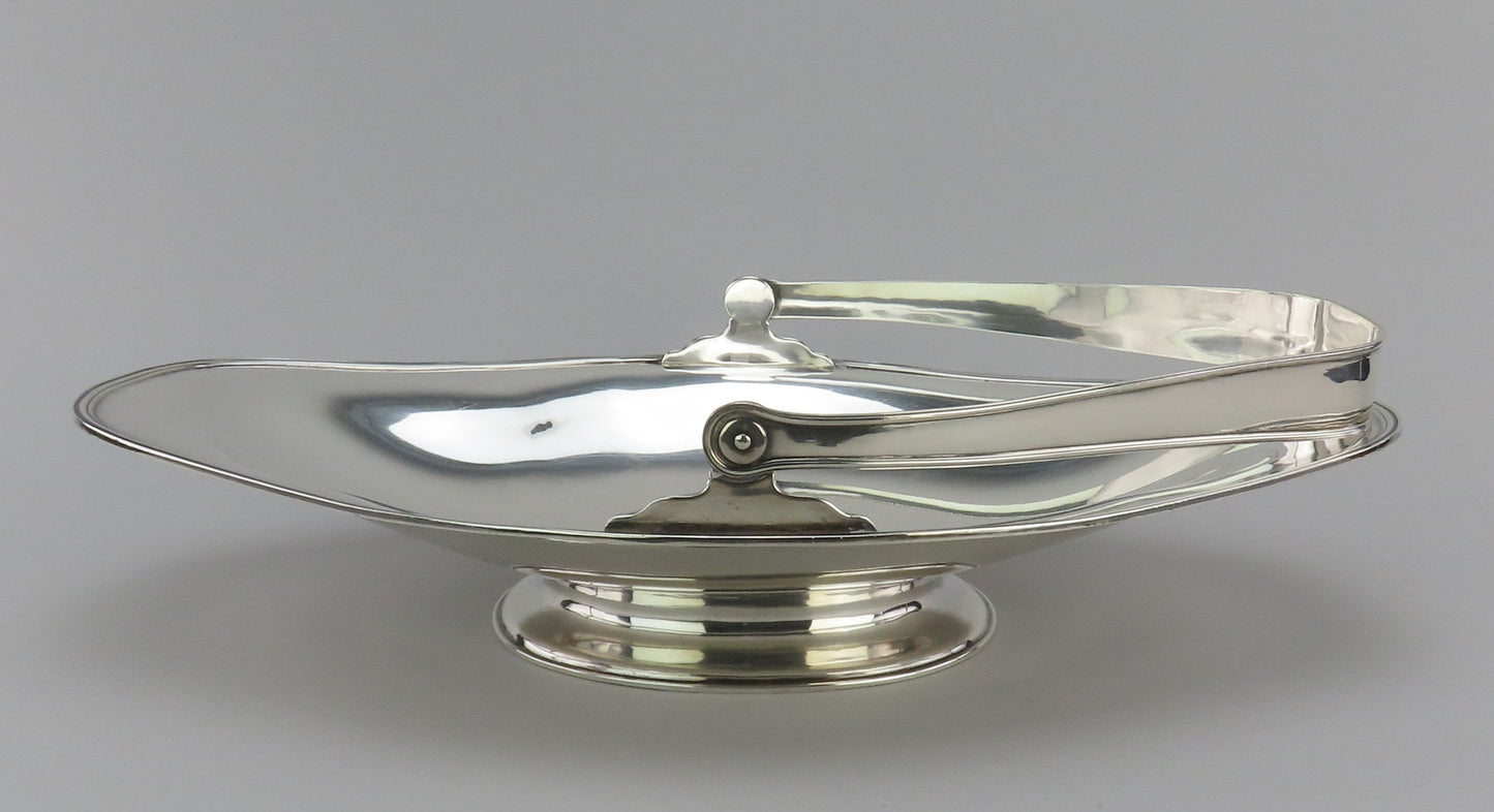 Mulholland Brothers Large Sterling Silver Arts Crafts Swing Handle Basket