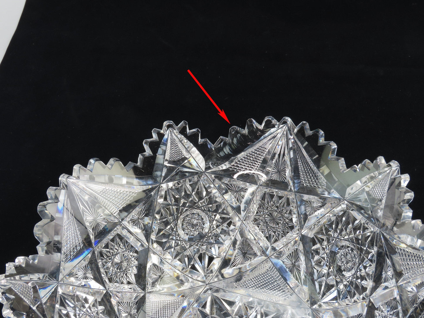 Eyecatching Signed Libbey American Brilliant Period Cut Glass 10" Bowl