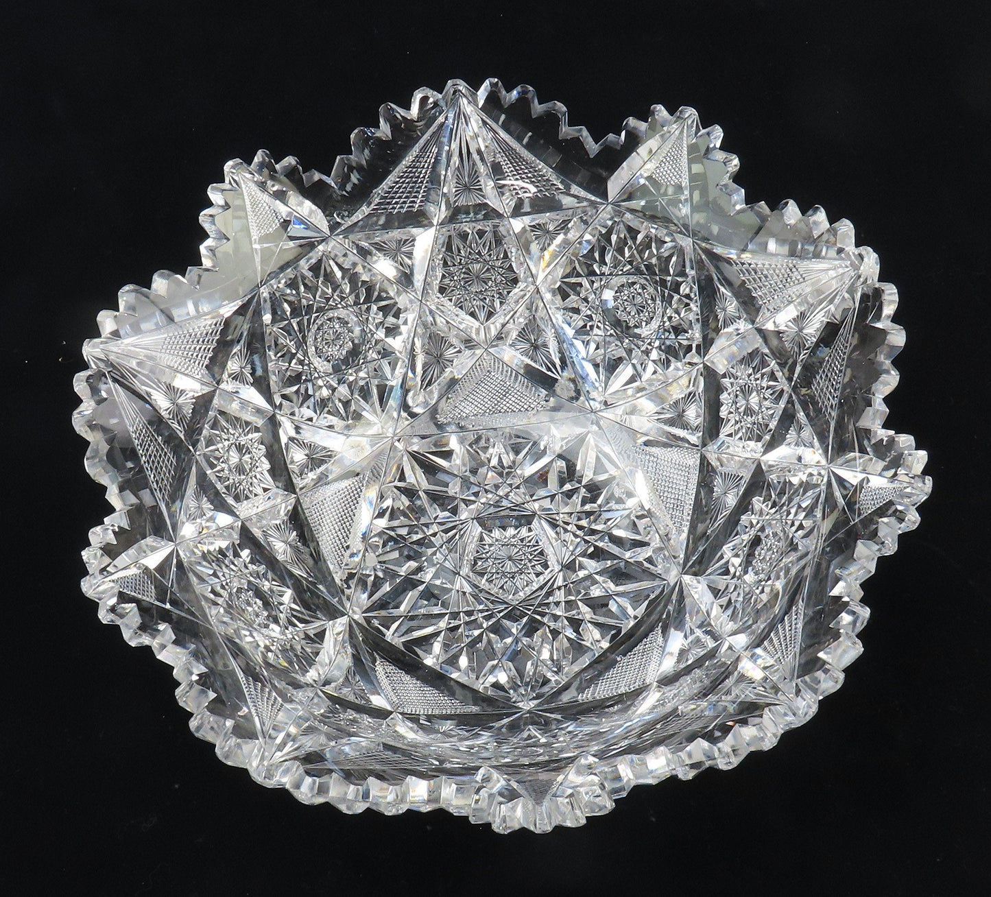 Eyecatching Signed Libbey American Brilliant Period Cut Glass 10" Bowl