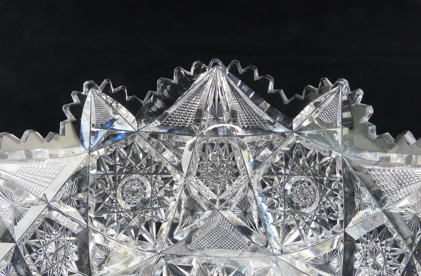 Eyecatching Signed Libbey American Brilliant Period Cut Glass 10" Bowl