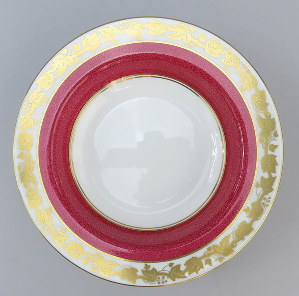 12 Wedgwood Whitehall W3994 Powder Ruby Bone China Rim Soup Bowls 8"
