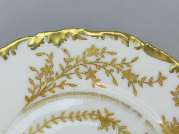 Beautiful Set 10 c1890s French Limoges Tres Vogt Birds Pheasants Gilt 9" Plates