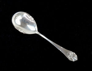 Fine 1925 Danish Silver Handwrought French Lily Fransk Lilje 9" Serving Spoon