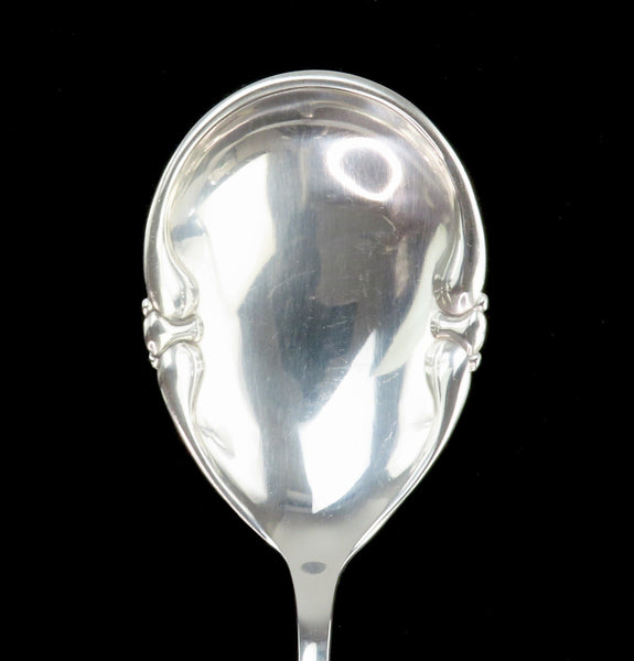 Fine 1925 Danish Silver Handwrought French Lily Fransk Lilje 9" Serving Spoon