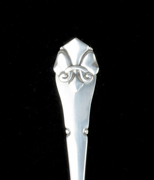 Fine 1925 Danish Silver Handwrought French Lily Fransk Lilje 9" Serving Spoon