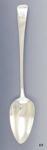 Antique English Georgian Sterling Silver Stuffing Serving Platter Spoon 1805