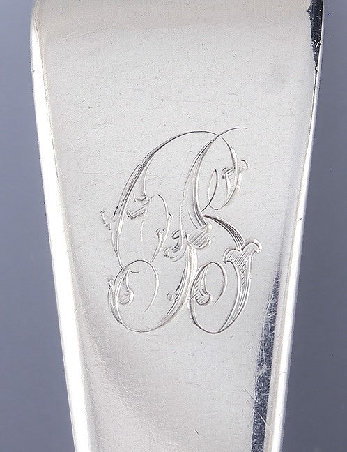 Antique English Georgian Sterling Silver Stuffing Serving Platter Spoon 1805