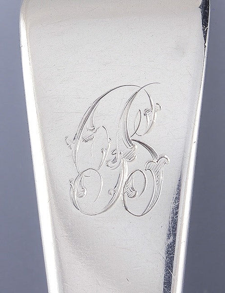 Antique English Georgian Sterling Silver Stuffing Serving Platter Spoon 1805