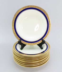 10 Pretty Cauldon Porcelain Cobalt Wide Rimmed Soup Bowl 6228