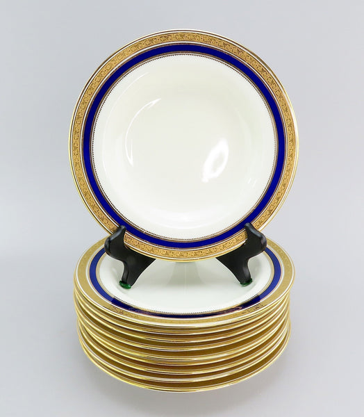 10 Pretty Cauldon Porcelain Cobalt Wide Rimmed Soup Bowl 6228
