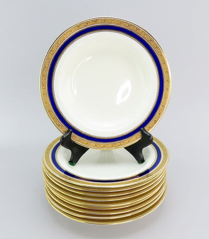 10 Pretty Cauldon Porcelain Cobalt Wide Rimmed Soup Bowl 6228