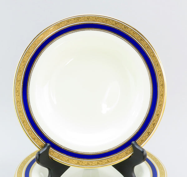 10 Pretty Cauldon Porcelain Cobalt Wide Rimmed Soup Bowl 6228