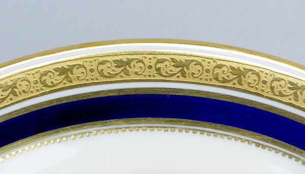 10 Pretty Cauldon Porcelain Cobalt Wide Rimmed Soup Bowl 6228