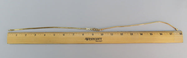 Gorgeous Italian 14k Yellow Gold 7 Diamond Bezel Necklace